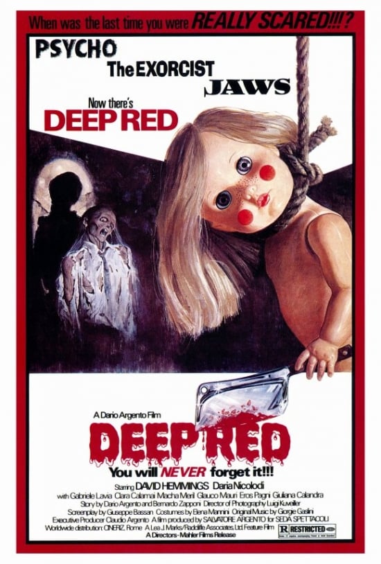 Deep Red Movie Poster - 27 x 40 in.