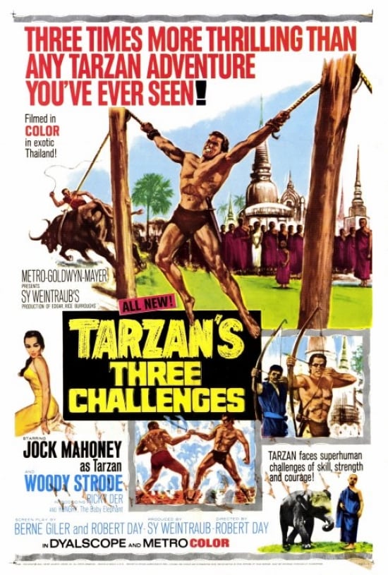 MOVEF9392 Tarzans Three Challenges Movie Poster - 27 x 40 in.