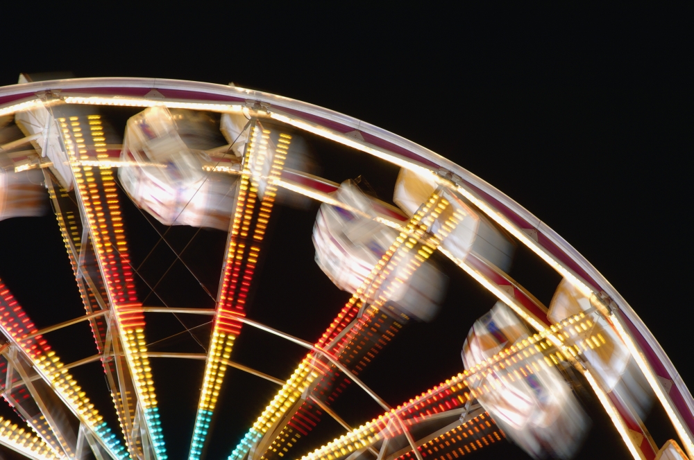 Amusement Park Ride Blurred Poster Print by Dean Muz, 17 x 11