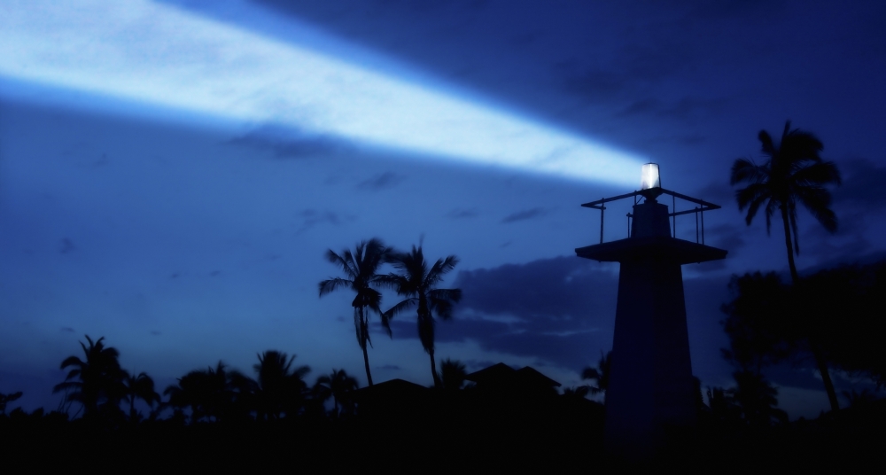 Lighthouse At Night Poster Print by Chris & Kate Knorr, 38 x 20 - Large