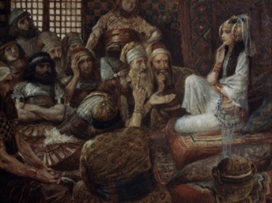SAL999189 The Philistines Visit Delilah James Tissot 1836-1902 French Jewish Museum New York Poster Print - 18 x 24 in.