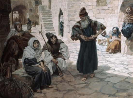 SAL999197 The Old Man Invites the Levite James Tissot 1836-1902 French Jewish Museum New York City Poster Print - 18 x 24 in.