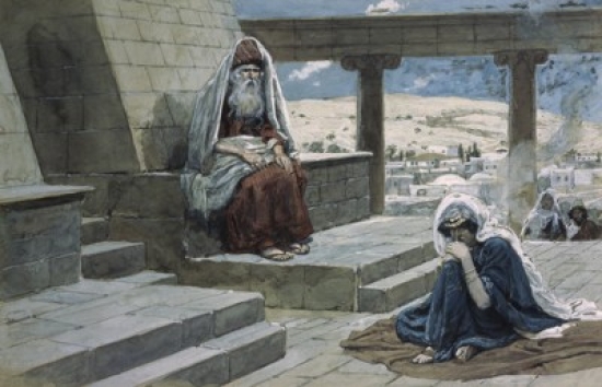 SAL999210 The High Priest & Hannah James Tissot 1836-1902 French Jewish Museum New York Poster Print - 18 x 24 in.