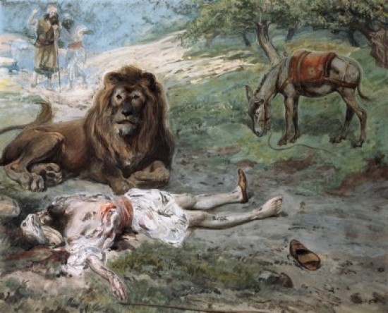 SAL999284 The Prophet Slain by the Lion James Tissot 1836-1902 French Jewish Museum New York Poster Print - 18 x 24 in.