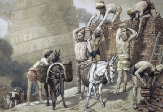 SAL999452 Building the Tower of Babel James J. Tissot 1836-1902 French Jewish Museum New York Poster Print - 18 x 24 in.