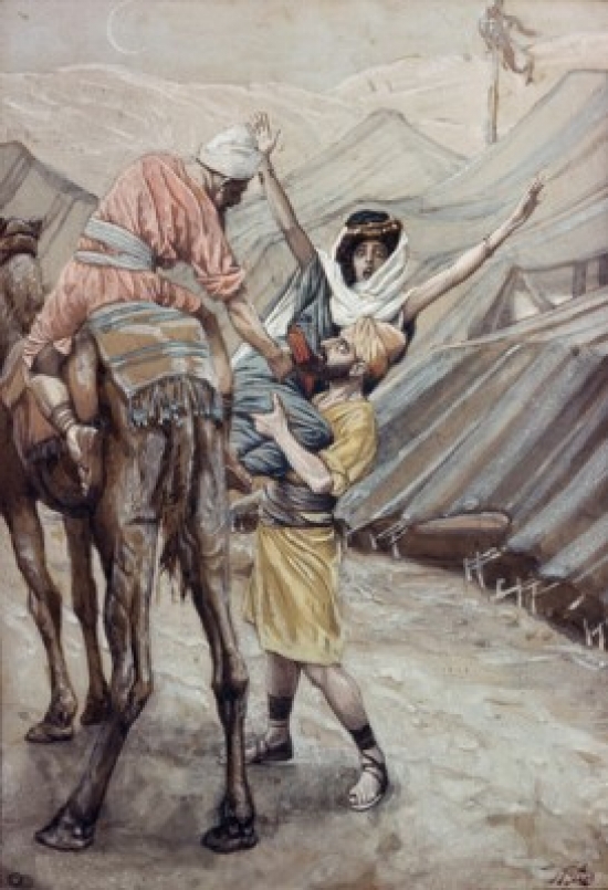 SAL999460 The Seduction of Dinah Daughter of Leah James J Tissot 1836-1902 French Jewish Museum New York Poster Print - 18 x 24 in.