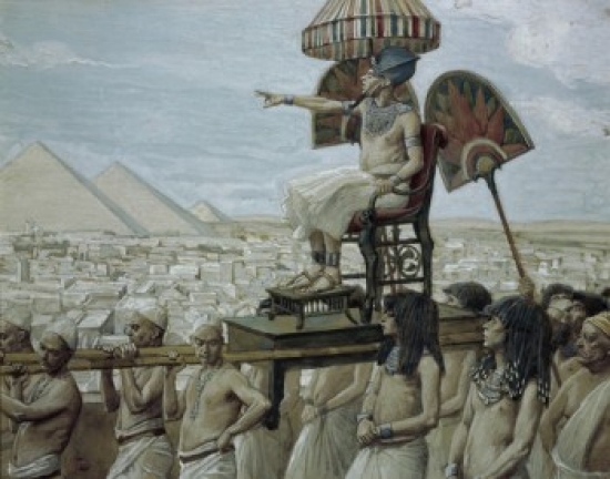 SAL99975 Pharaoh Notes the Importance of the Jewish People James J Tissot 1836-1902 French Jewish Museum New York Poster Print - 18 x 24 in.