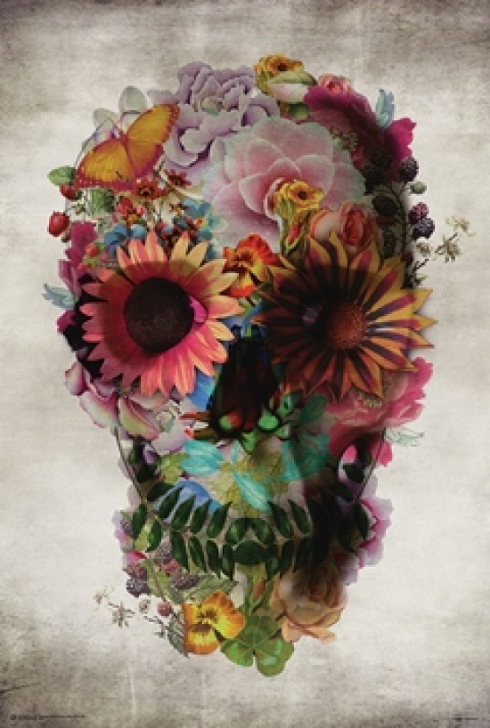 Flower Skull - Ali Gulec Poster Print - 24 x 36 in.