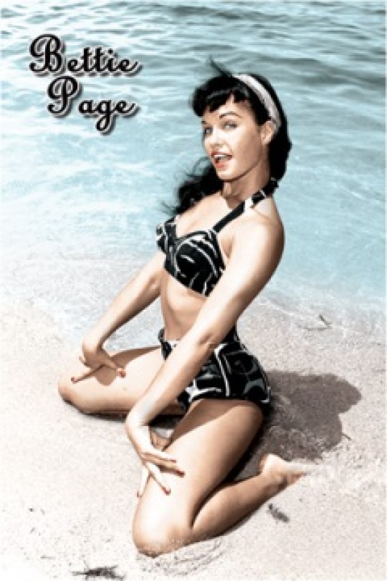 Bettie Page Sand Poster Print - 24 x 36 in.
