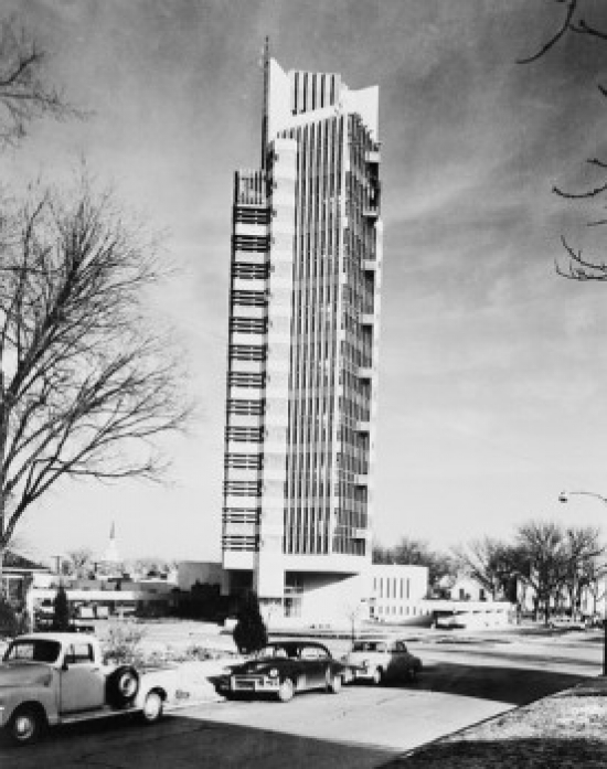USA Oklahoma Bartlesville Price Tower Designed by Frank Lloyd Wright Poster Print - 18 x 24 in.