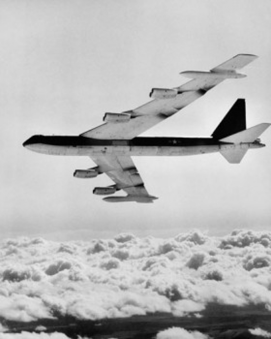 Low Angle View of a Bomber Plane in Flight B-52C Stratofortress US Air Force Poster Print - 18 x 24 in.