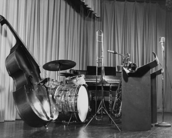 Musical Instruments on Stage Poster Print - 18 x 24 in.