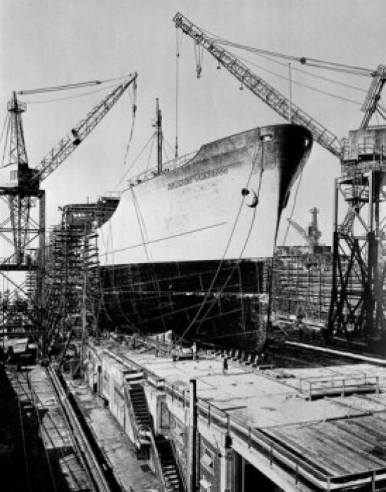 Passenger Ship in a Shipyard Poster Print - 18 x 24 in.
