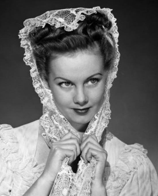 SAL25550029A Close-Up of a Young Woman Holding a Veil on Her Head Poster Print - 18 x 24 in.