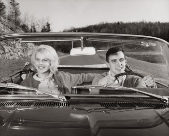 SAL2557921 Close-Up of a Young Couple Sitting in a Car Poster Print - 18 x 24 in.