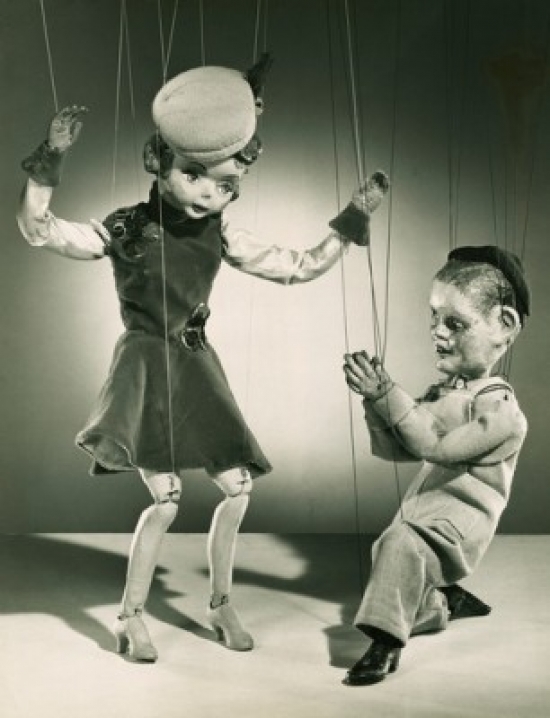 Two Marionettes Dancing Poster Print - 18 x 24 in.