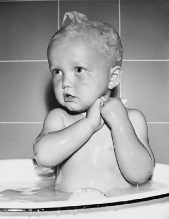 Baby in a Bathtub Poster Print - 18 x 24 in.