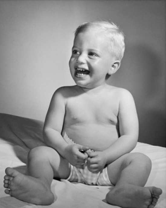Baby Laughing & Looking Sideways Poster Print - 18 x 24 in.