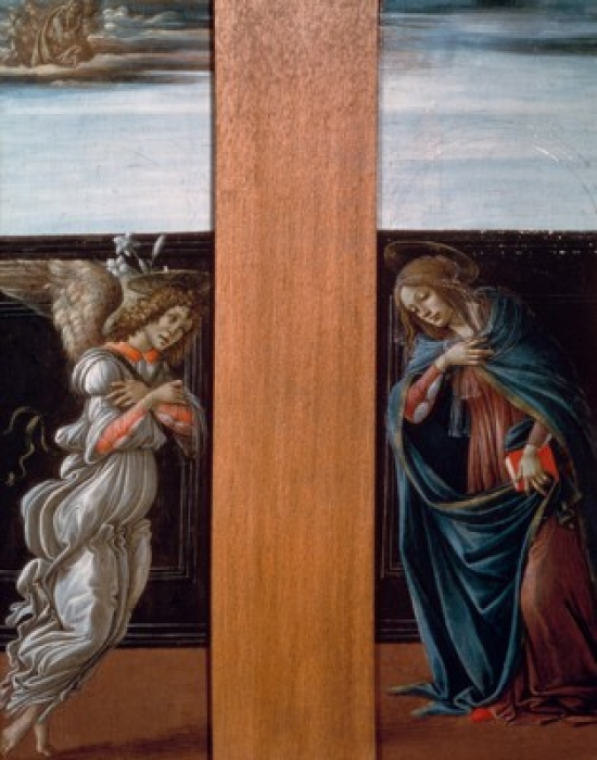 The Annunciation by Sandro Boticelli Tempera Wood Panel 1495 1444-1510 Russia Moscow Pushkin Museum of Fine Arts Poster Print - 18 x 24 in.