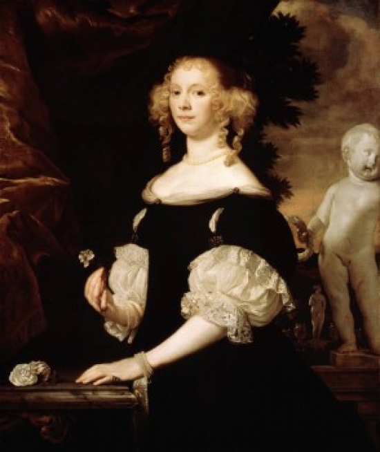 SAL261557 Portrait of a Woman Abraham Lambertsz Van Den Tempel 1623-1672 Dutch Oil on Canvas Hermitage Museum St Poster Print - 18 x 24 in.