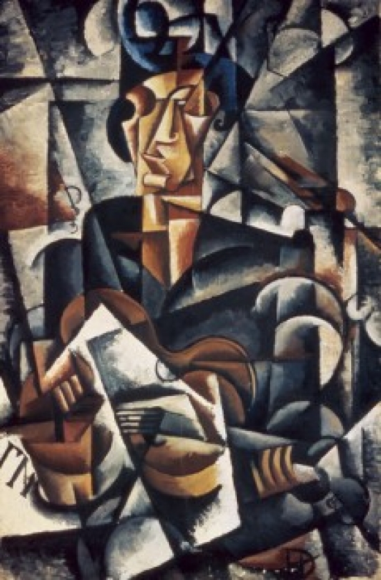 Lady with the Guitar 1914 Liubov Popova 1889-1924 Russian Oil on Canvas Museum of Art Smolensk Russia Poster Print - 18 x 24 in.