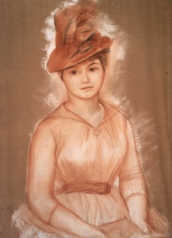 SAL261665 Portrait of a Woman 1883-1885 Pierre-Auguste Renoir 1841-1919 French Pencil & Pastel Pushkin Museum of Fine Poster Print - 18 x 24 in.