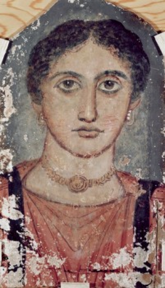 Portrait of a Woman Mummy Portrait Egyptian Art University of Southern California Louie Museum Poster Print - 18 x 24 in.