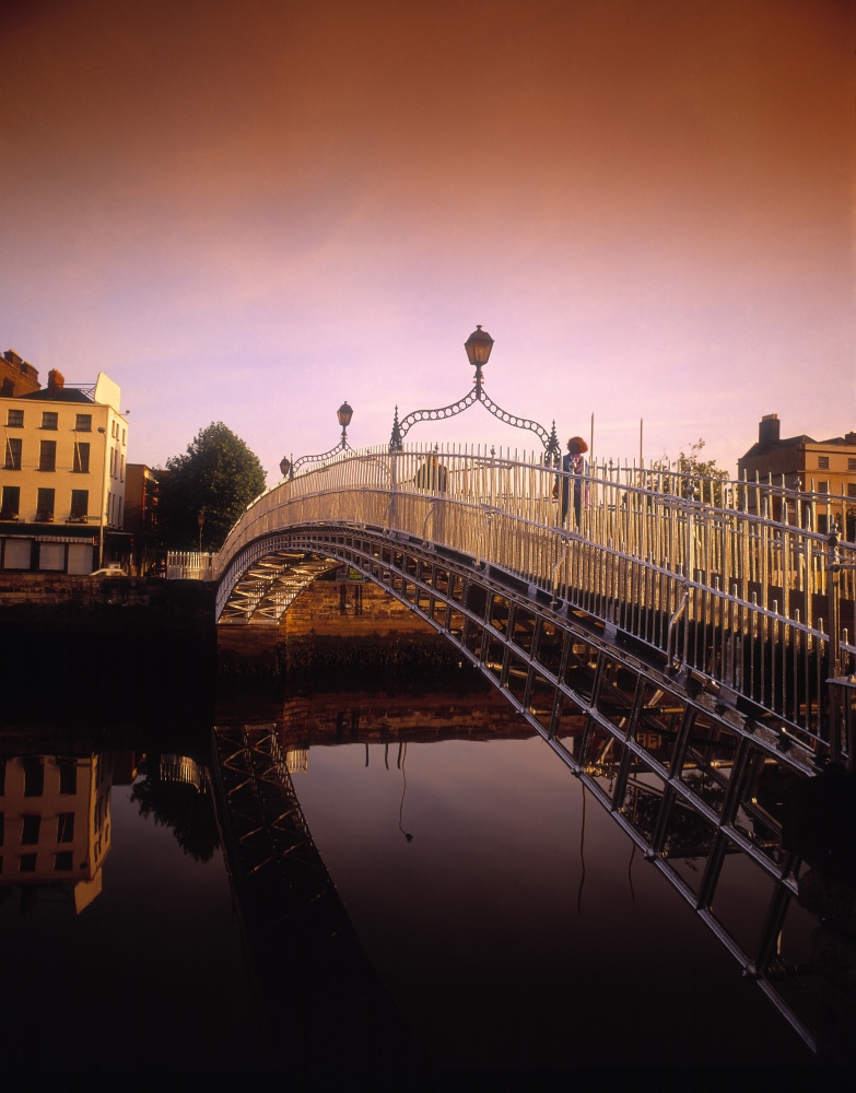 DPI1797982 HaPenny Bridge River Liffey Dublin Co Dublin Ireland Poster Print by The Irish Image Collection, 13 x 17