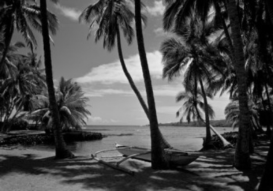 USA Hawaii Outrigger on Beach Poster Print - 18 x 24 in.
