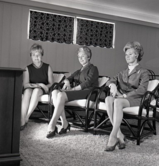 Three Mature Friends Watching TV Poster Print - 18 x 24 in.