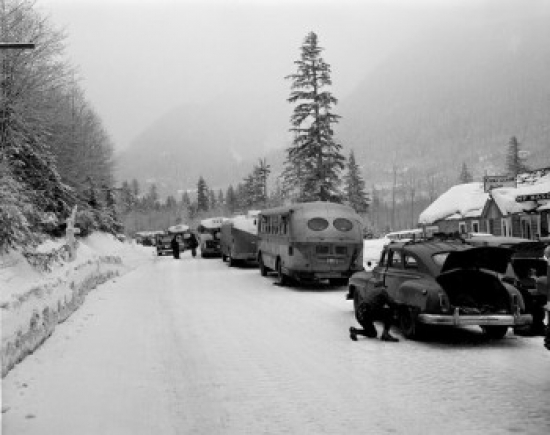 Icy Highway Traffic Poster Print - 18 x 24 in.