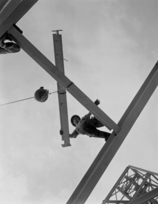 Man Working on Construction Site Poster Print - 18 x 24 in.