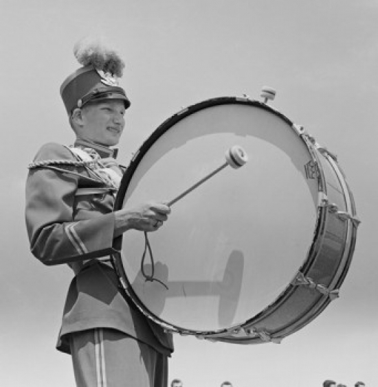 Drummer of Marching Band Poster Print - 18 x 24 in.