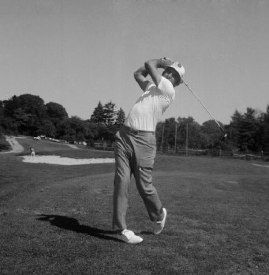 Man Playing Golf Poster Print - 18 x 24 in.
