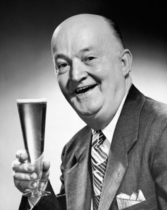 SAL2554225 Portrait of a Senior Man Holding a Glass of Beer Poster Print - 18 x 24 in.