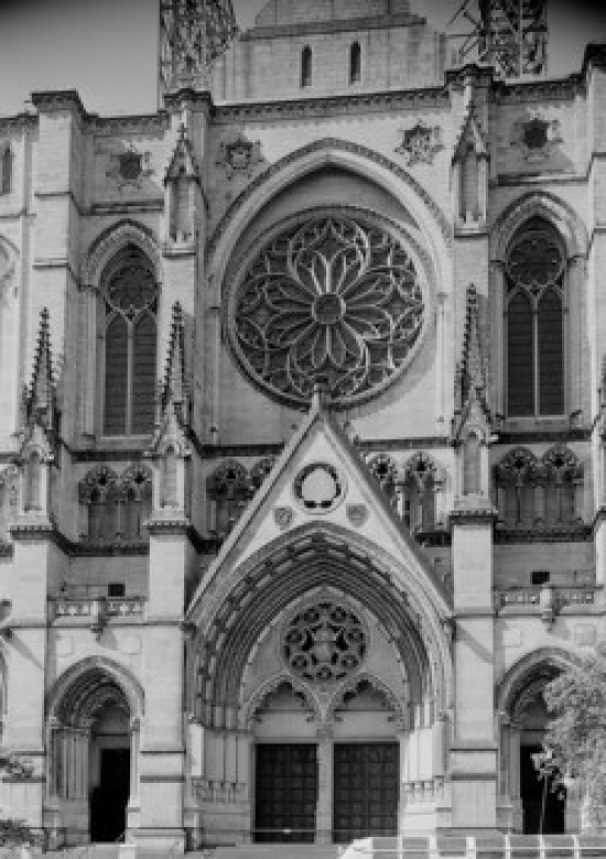 USA New York State New York City St John Devie Cathedral Poster Print - 18 x 24 in.