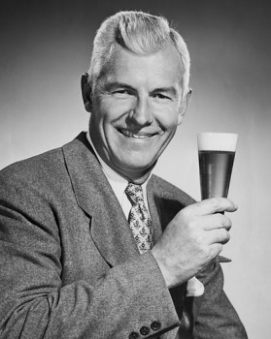 SAL2554228 Portrait of a Mature Man Holding a Glass of Beer Poster Print - 18 x 24 in.