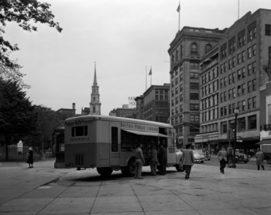 USA Massachusetts Boston Library Bookmobile Poster Print - 18 x 24 in.