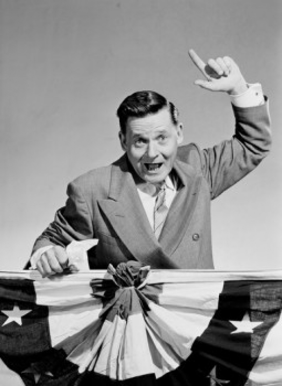 Politician Delivering Speech Poster Print - 18 x 24 in.