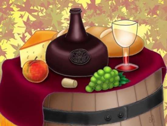 Wine Time Poster Print by Bill Abbott - 14 x 11 in.