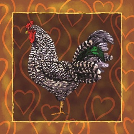 Rooster 3 Poster Print by Jeff Maraska - 12 x 12 in.