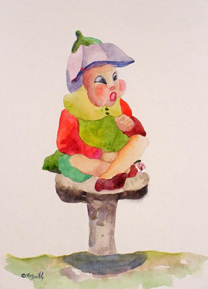 Leprechaun Mushroom Poster Print by Kay Smith - 15 x 21 in.