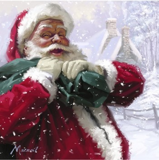 Jolly Santa Poster Print by the Macneil Studio - 12 x 12 in.