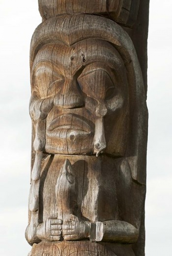 Gitksan Totem Pole Kispiox Village British Columbia Poster Print by Paul Colangelo - 18 x 26 in.