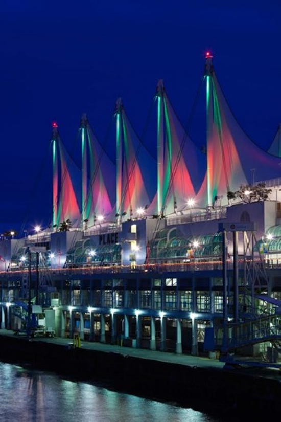 Dawn Canada Place Vancouver British Columbia Canada Poster Print by Walter Bibikow - 19 x 29 in.