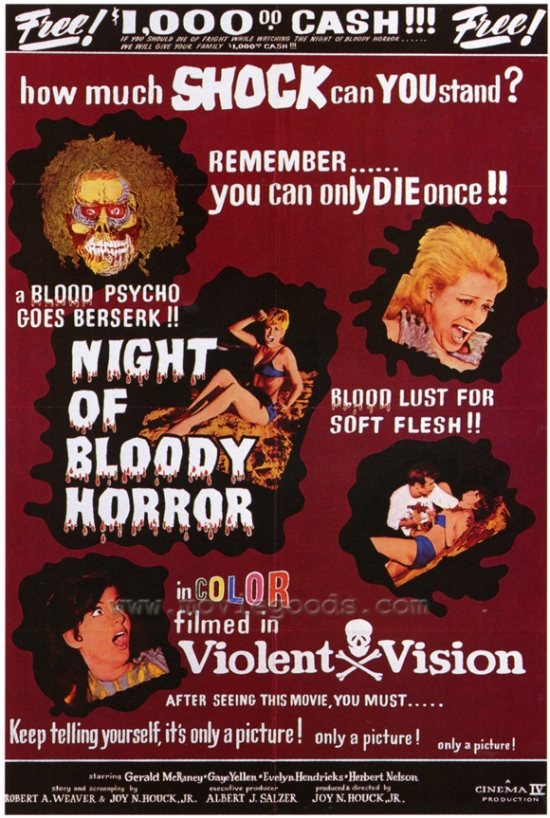 The Night of Bloody Horror Movie Poster - 27 x 40 in.