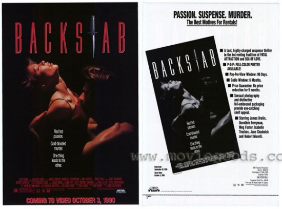 MOVCH3653 Backstab Movie Poster - 27 x 40 in.
