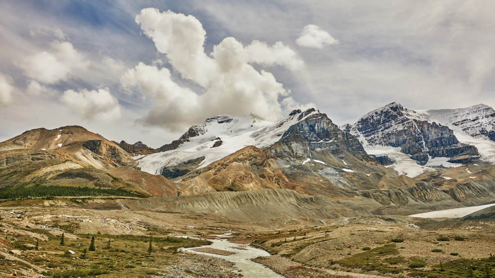 Rugged Canadian Rocky Mountains in Jasper National Park - Alberta Canada Poster Print by Ron Harris, 20 x 11 -  BrainBoosters, BR931311