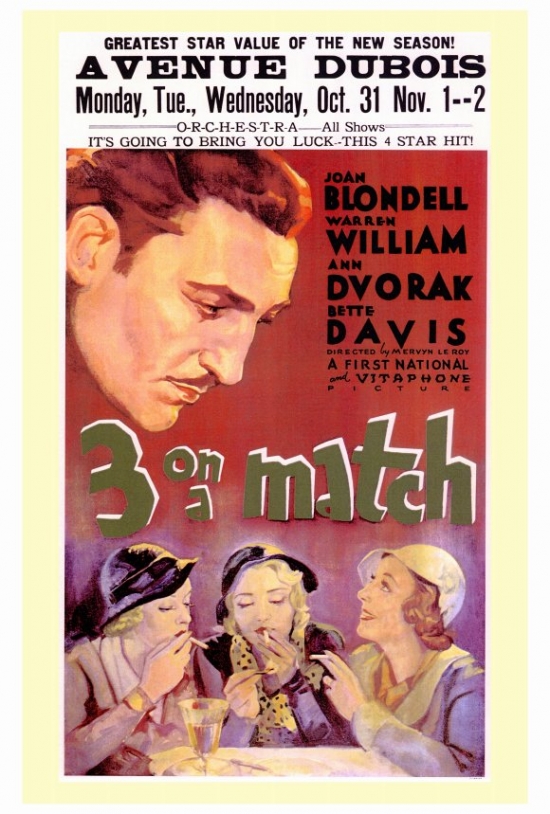 MOVEF9185 Three on a Match Movie Poster - 27 x 40 in.