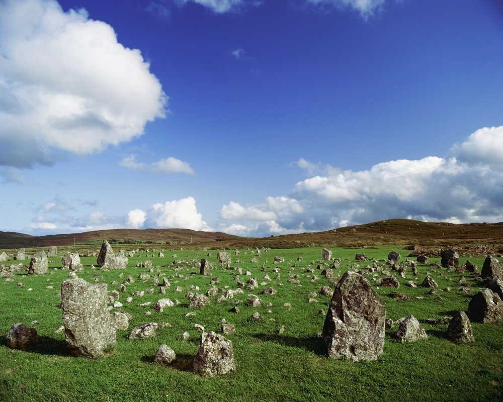 Stone Circles On A Landscape Beaghmore Stone Circles Cookstown County Tyrone Northern Ireland Poster Print by The Irish Image Collection, 17 x 13